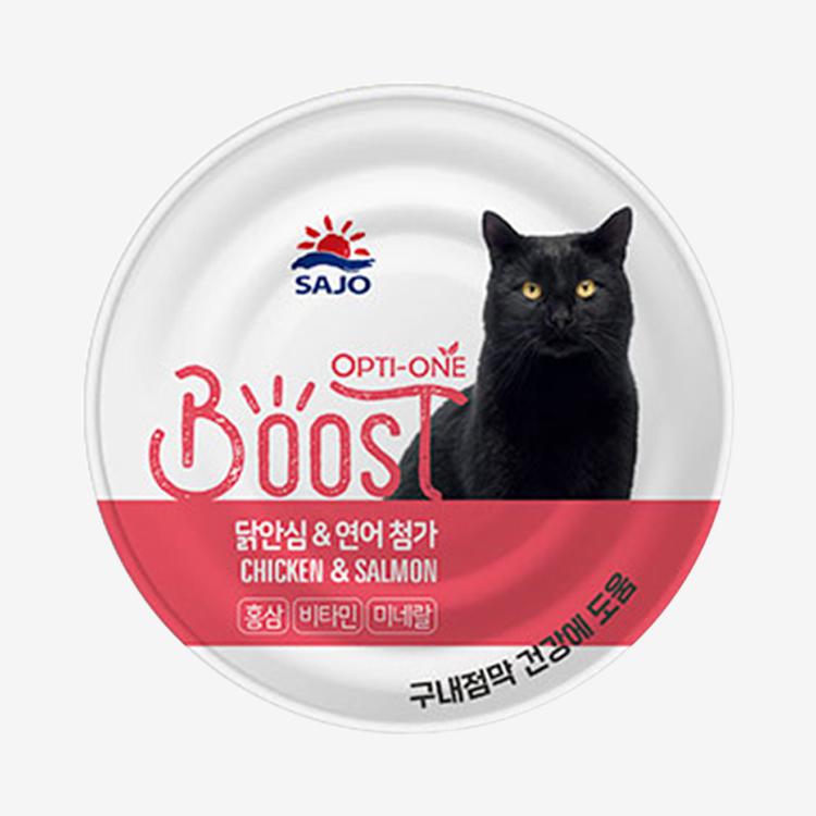 [1개/12개/24개] 사조 옵티원 캣 부스트 닭안심&연어맛 (160g) 1번째 이미지