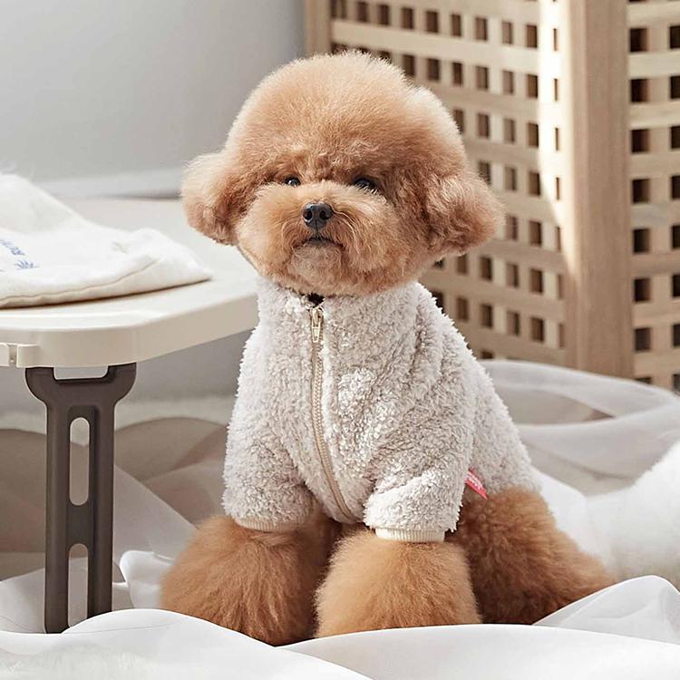 어썸퍼피 보아 집업 플리스 베이지 (S-2XL) 1번째 이미지