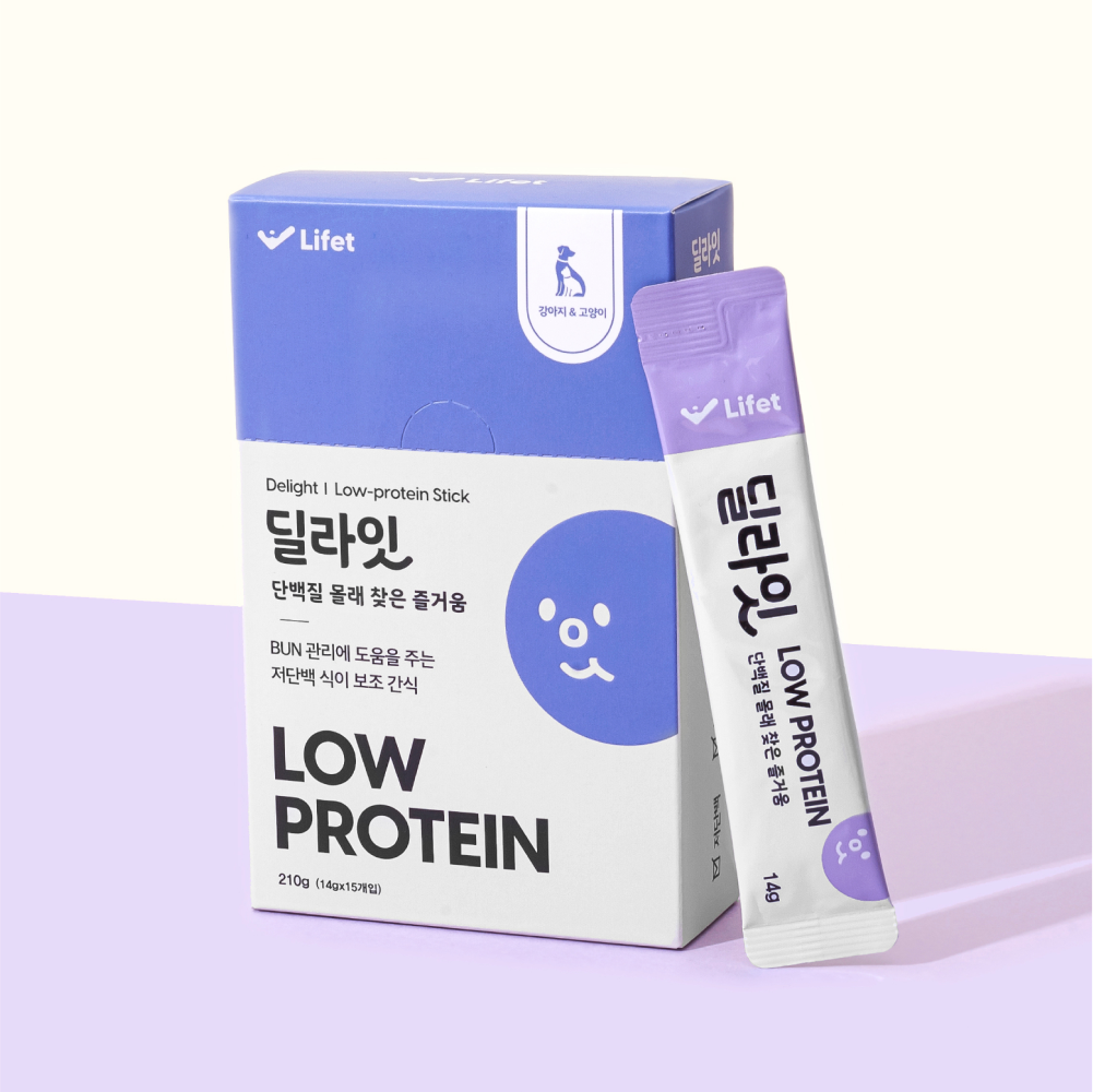 라이펫 딜라잇 low protein 스틱 (14g x 15개입) 신장/신부전 영양 간식 1번째 이미지