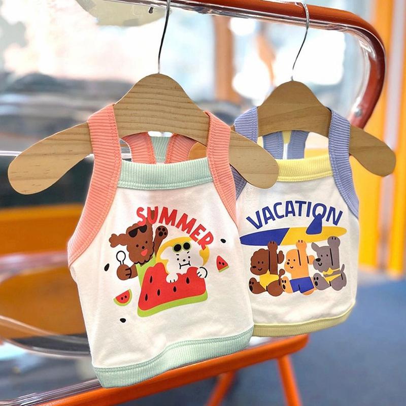 냥슬아치 섬머베케이션 고양이 강아지 나시 티셔츠 (2color) (S-XL) 1번째 이미지